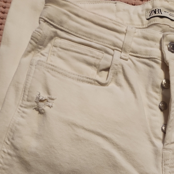 Zara Men's Cream Cropped Jeans - Picture 8 of 17